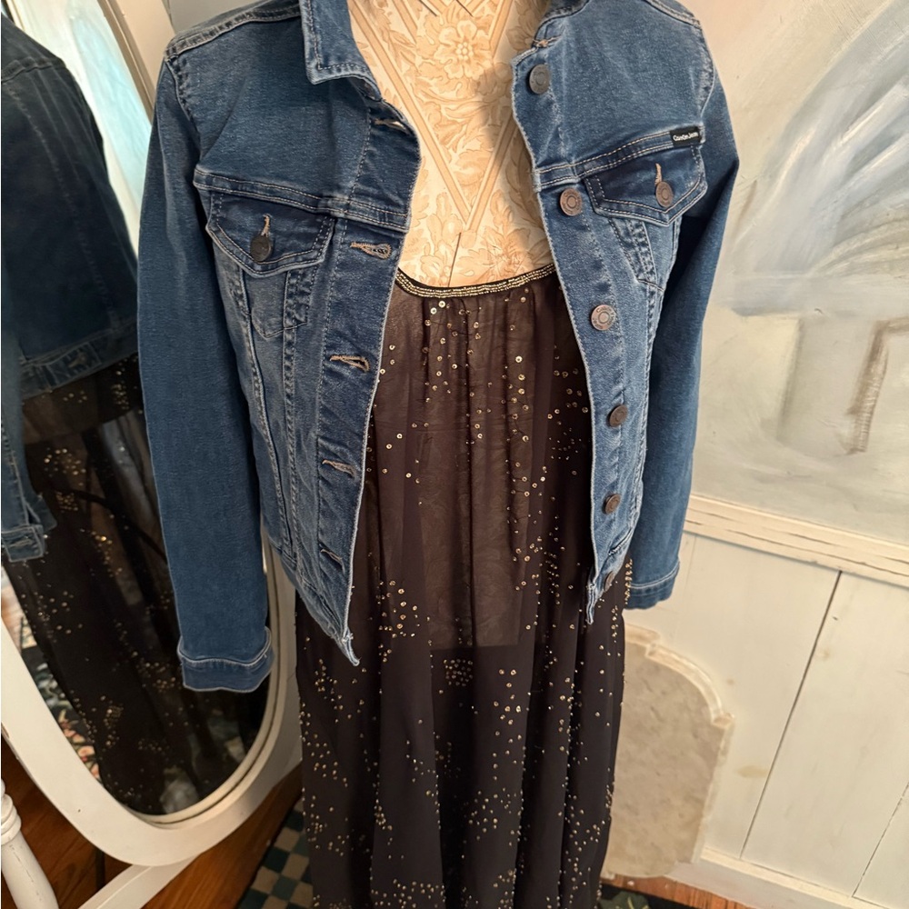 Free People Black and Gold sequins  and beads Maxi Dress